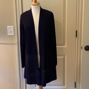ANNE KLEIN Open Knit Cardigan Navy Blue